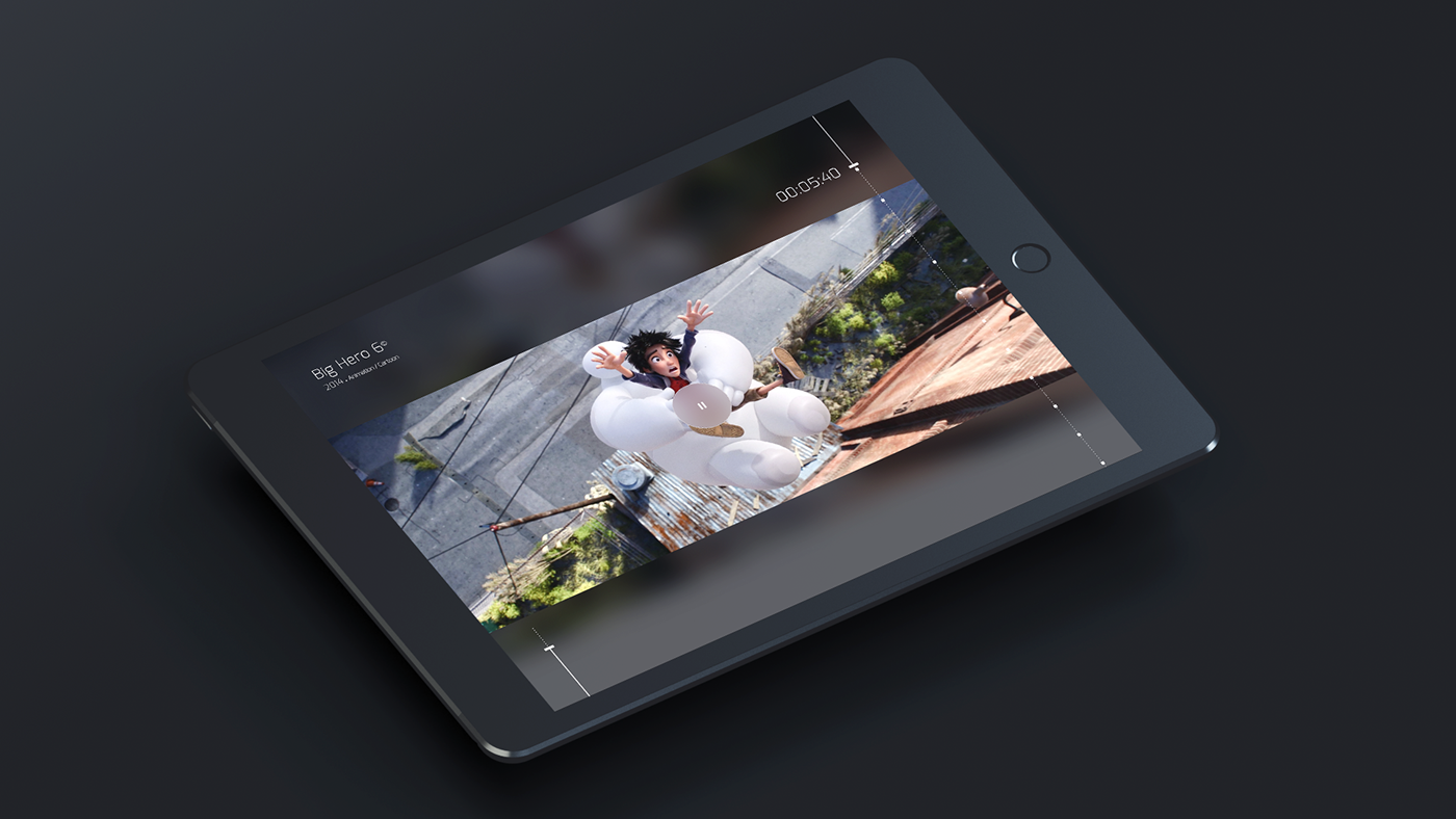 UI ux Web concept minimal media player iPad PSDailychallenge