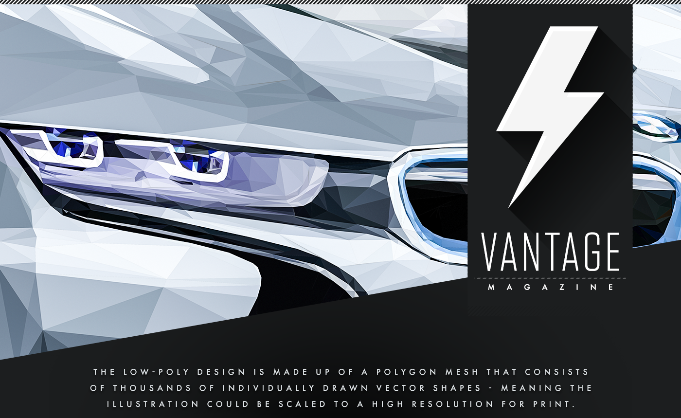 car sports BMW polygon vector LOW poly polygonal triangle article magazine lines I8 vantage