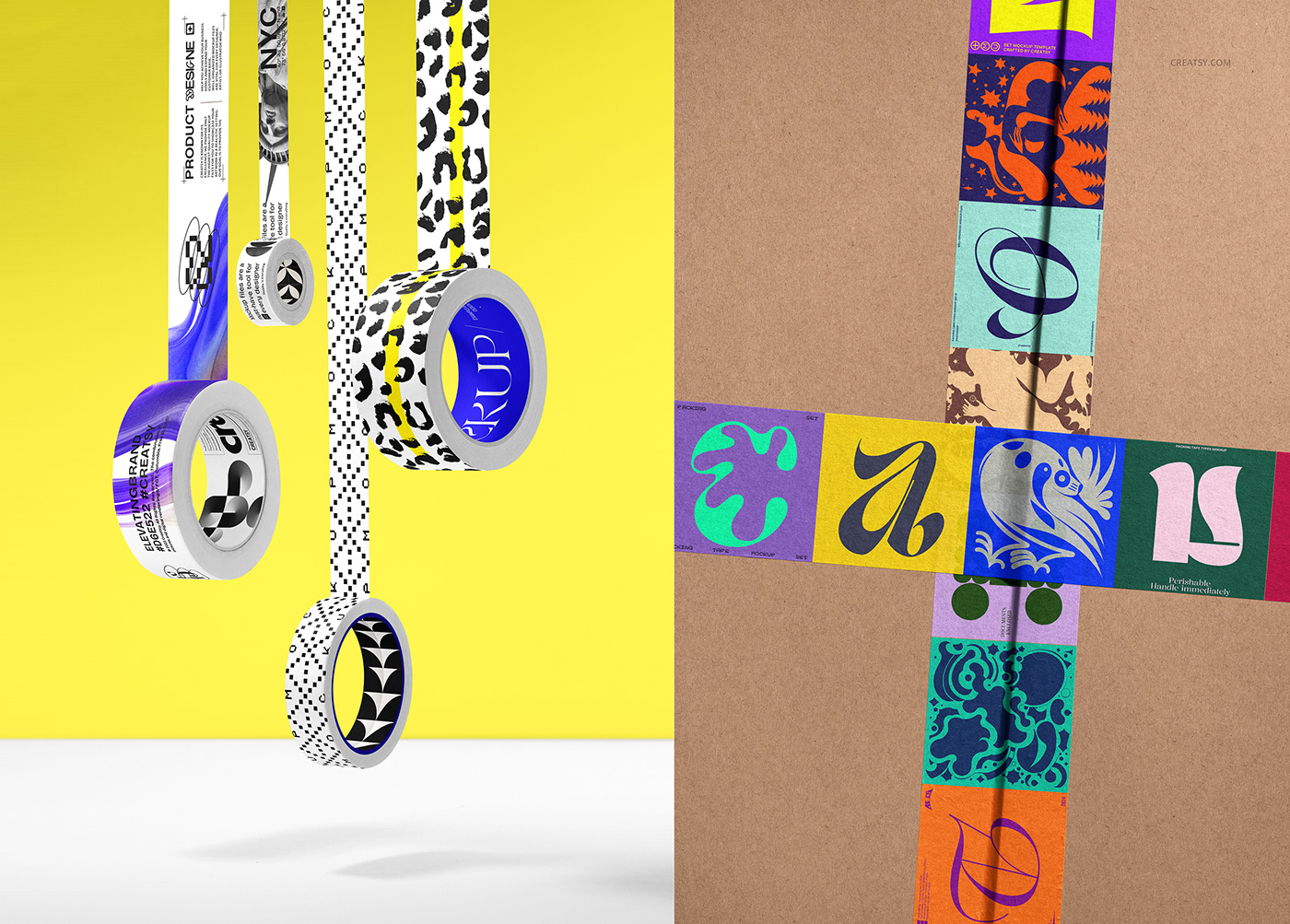 mock-up Mockup template creatsy MASKING branding  tapes adhesive washi logo