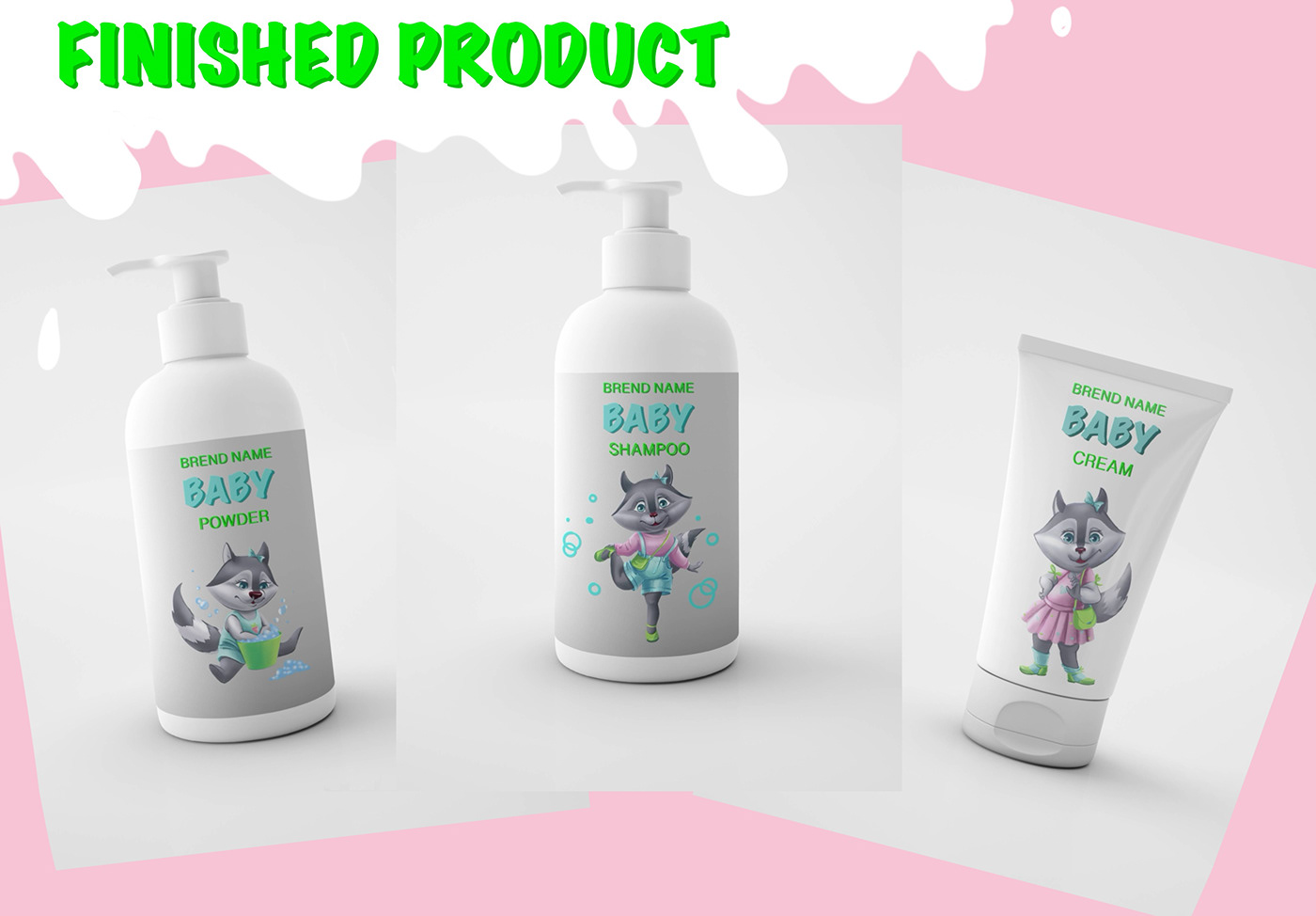 ILLUSTRATION  Character design  packaging design raccoon shampoo shampoo bottle shower gel Label cream hand girl illustration