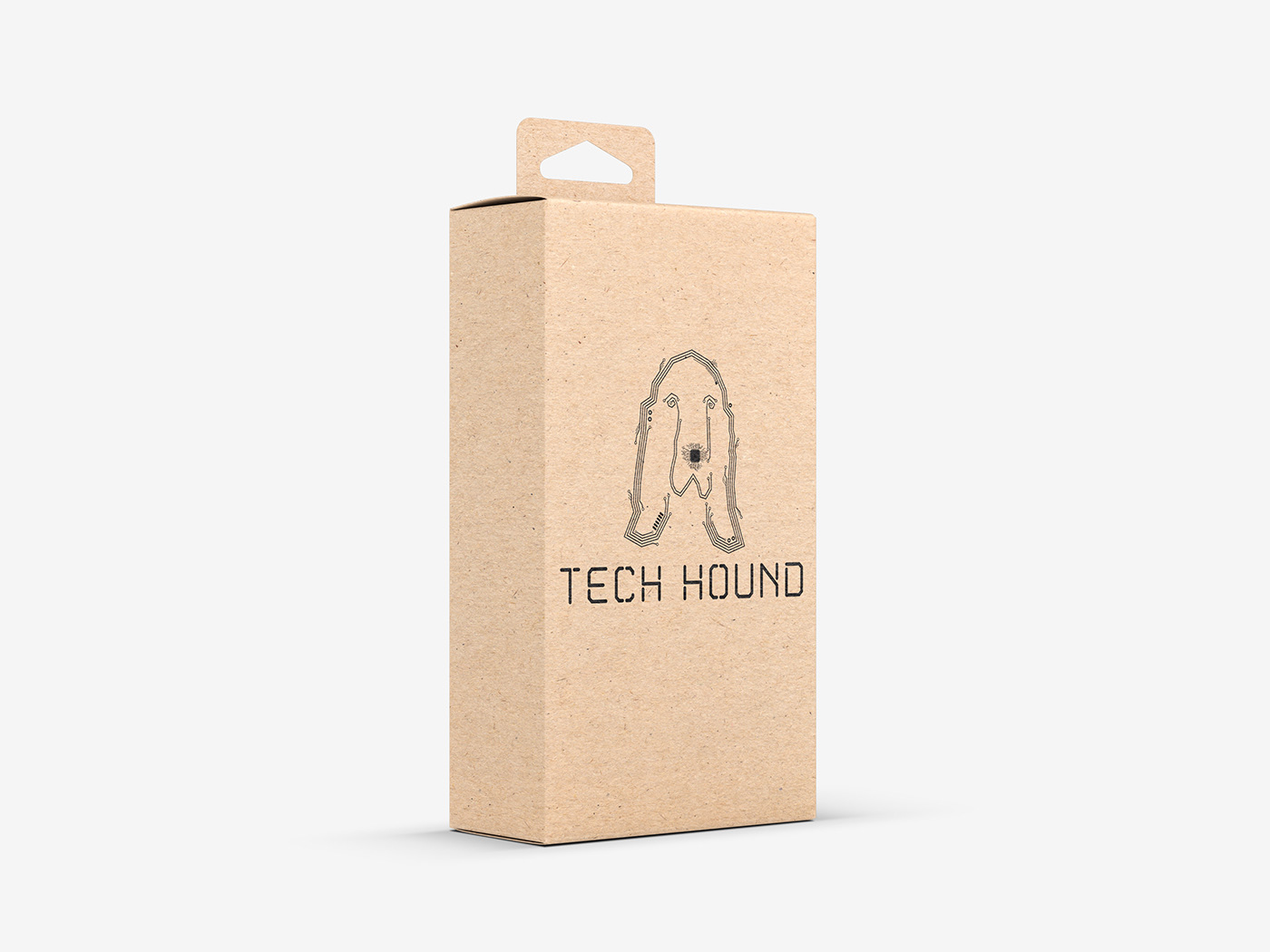 tech IT logo hound Basset Hound circuit board Computer dog branding 