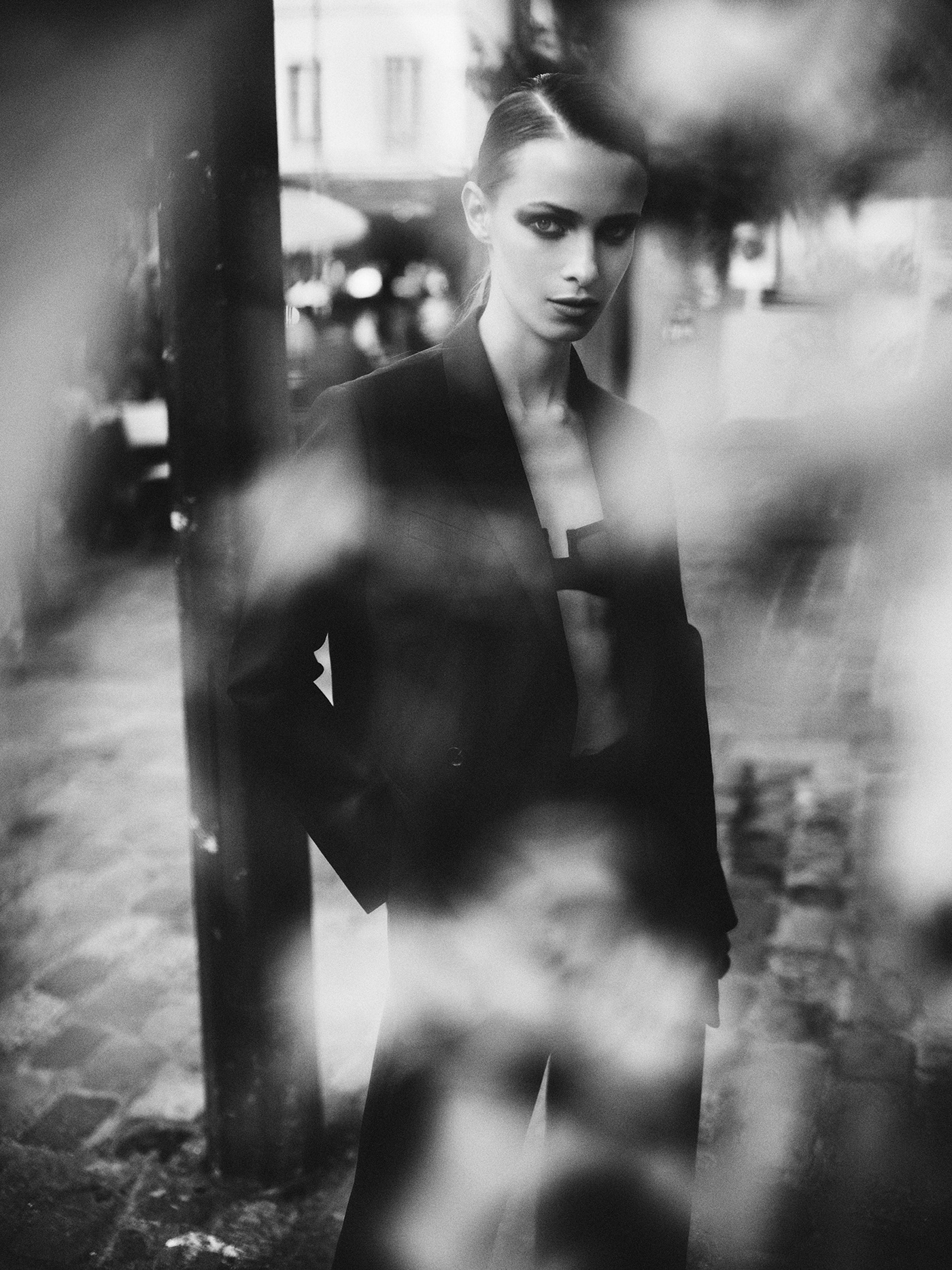 b&w black and white Boyish fashion photography Paris suit