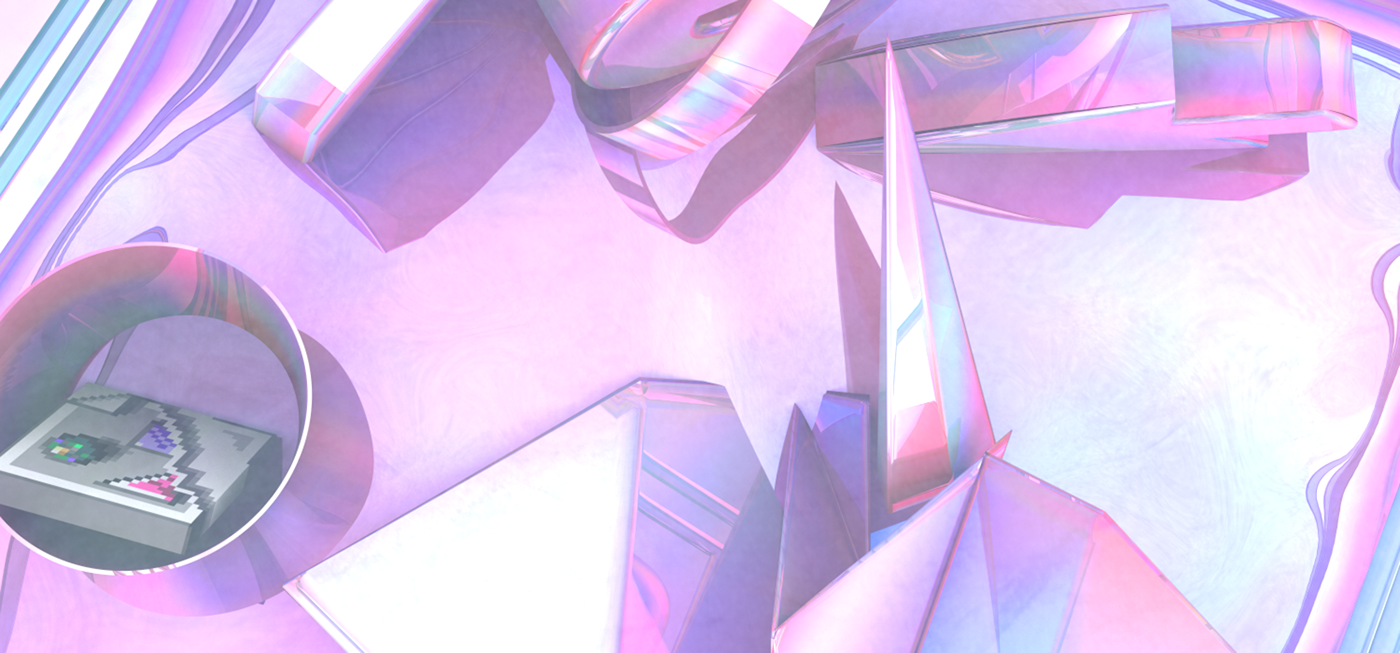 paper crane Spirited spirited label vaporwave pastel holographic cinema 4d 3D princeling joey phinn album cover