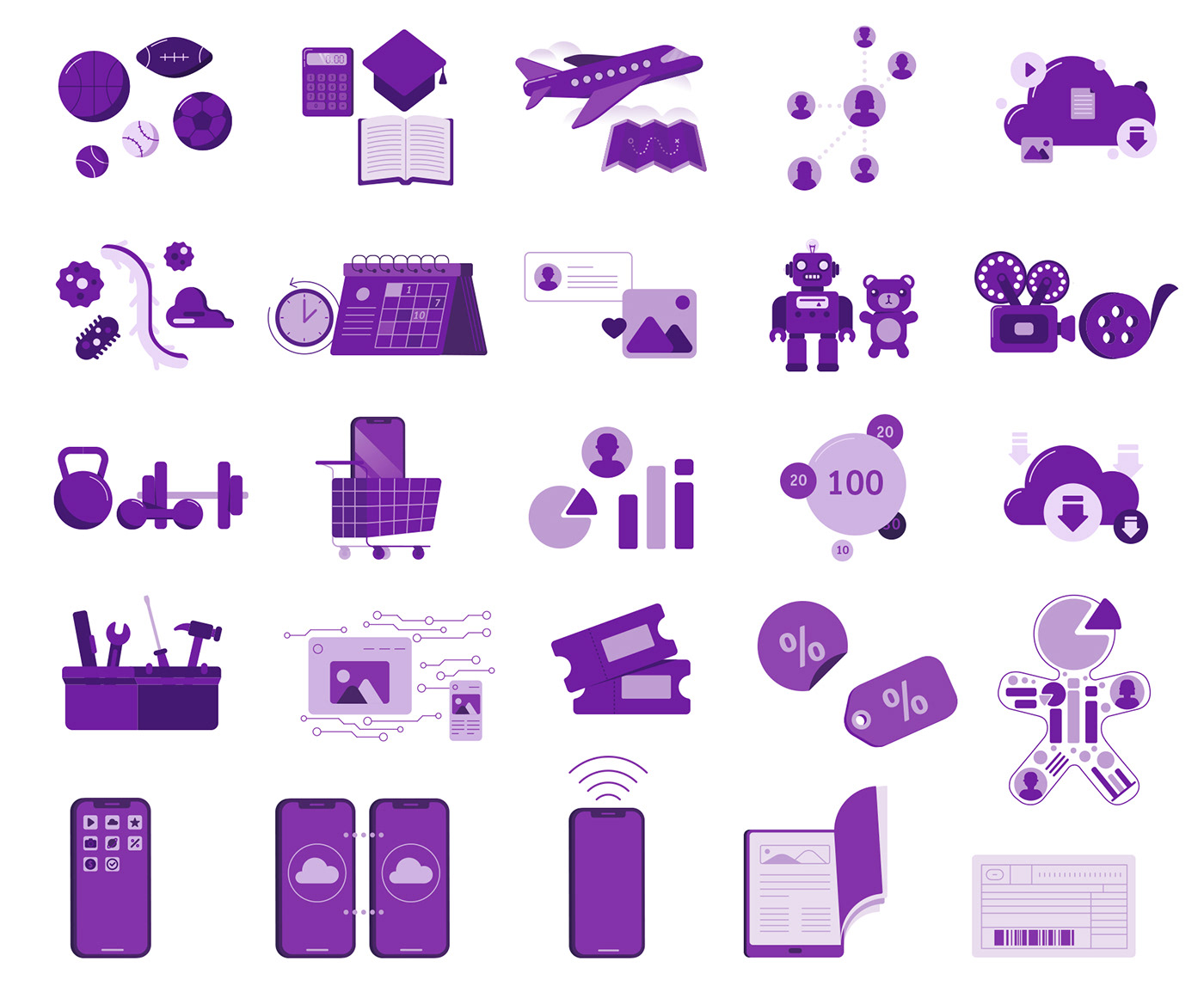 Character Guide ILLUSTRATION  purple vector
