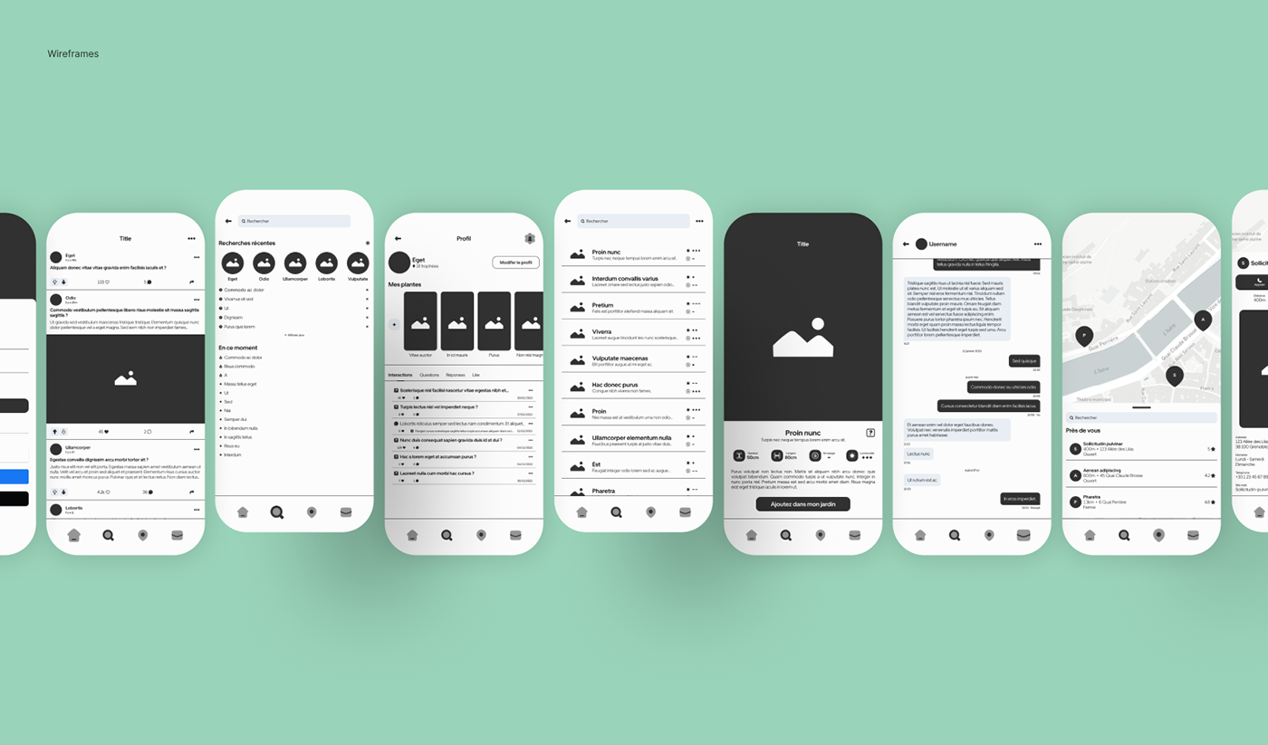 design Figma Mobile app plants social network UI ux