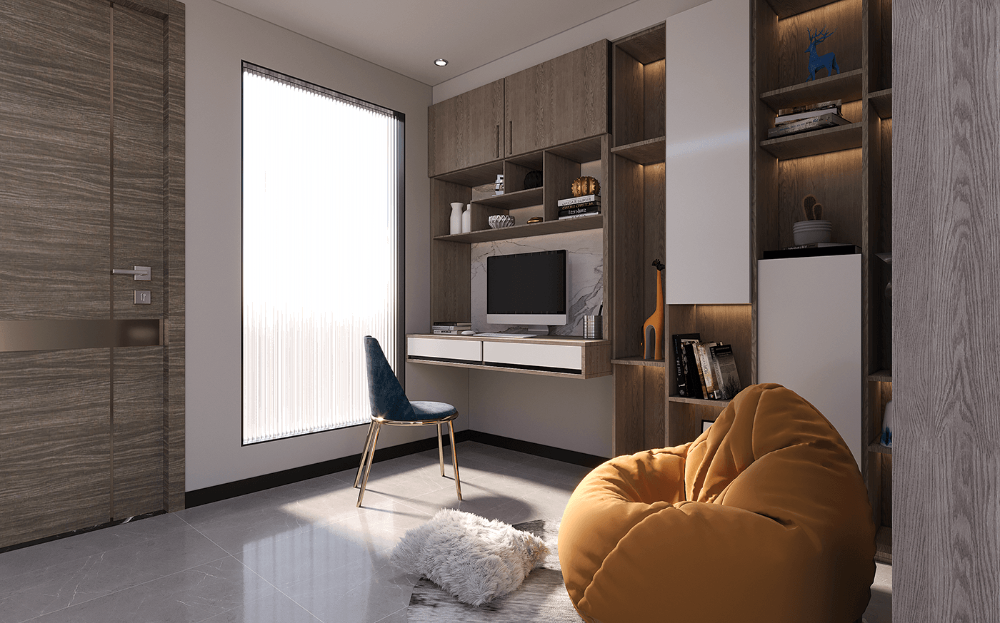 3ds max corona render  visualization architecture Render modern interior design  corona design study room