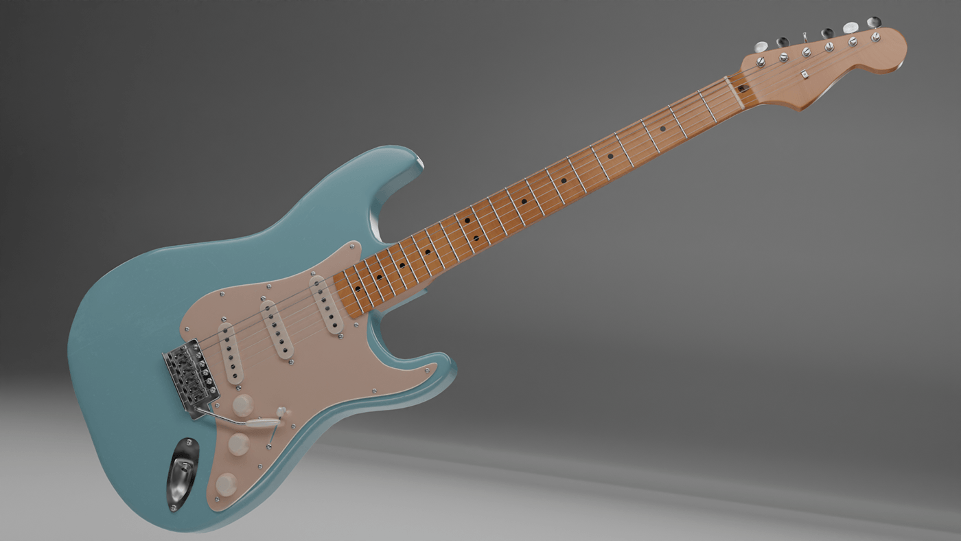 Musical Instrument guitar 3D Render 3dmodel