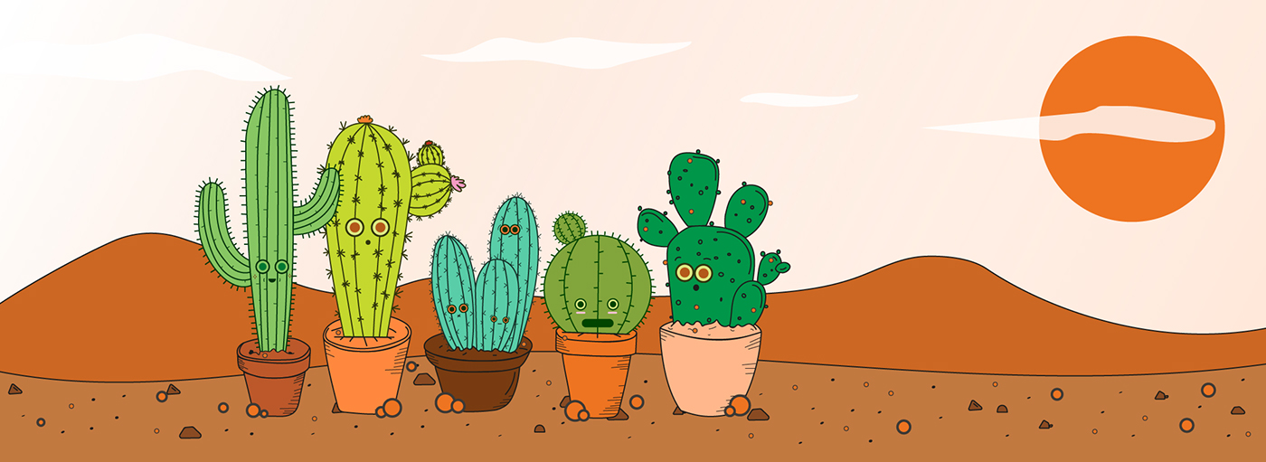 vector cactus desert Character