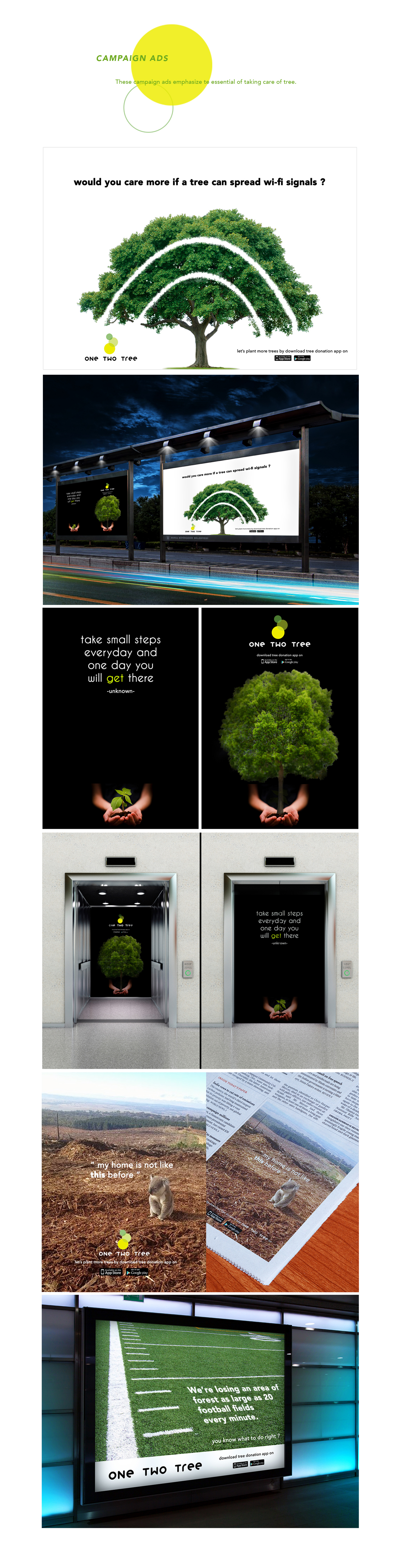 app design ui design campaign awareness Tree plantation Deforestation ads mobile UI design branding  design