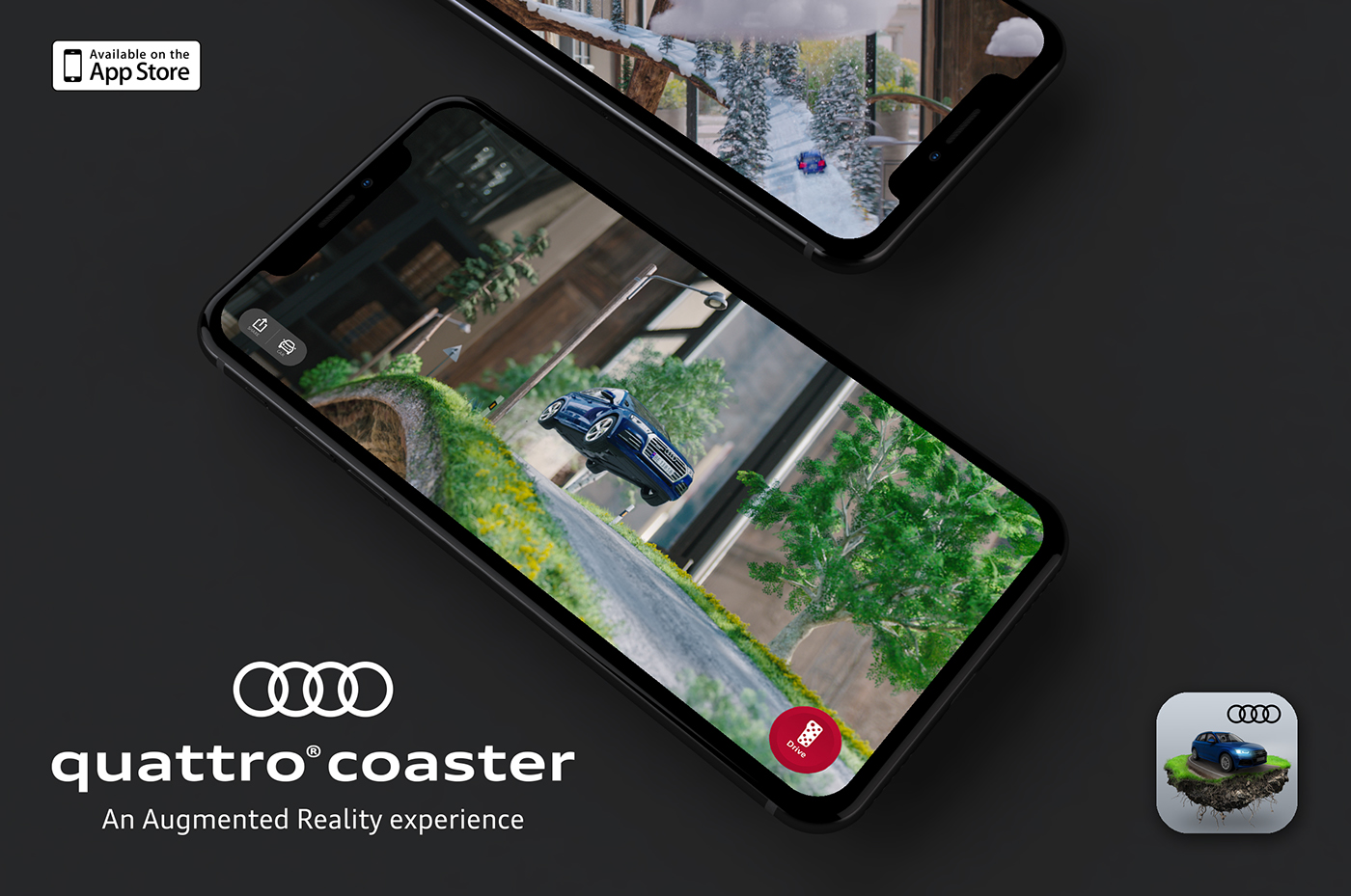 Audi quattro gameing AR Augumented Reality phone app