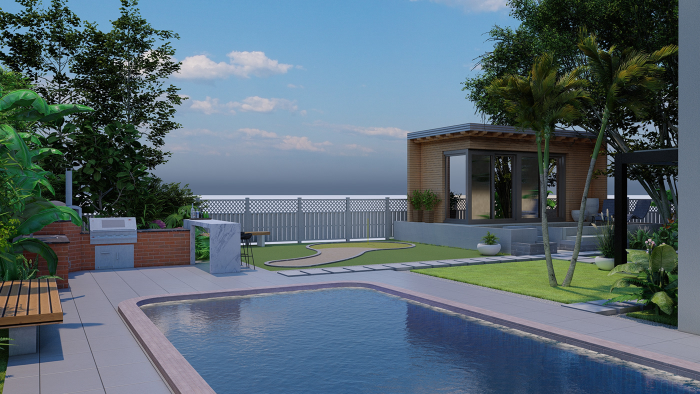 Pool swimming pool garden design backyard landscape front yard landscaping