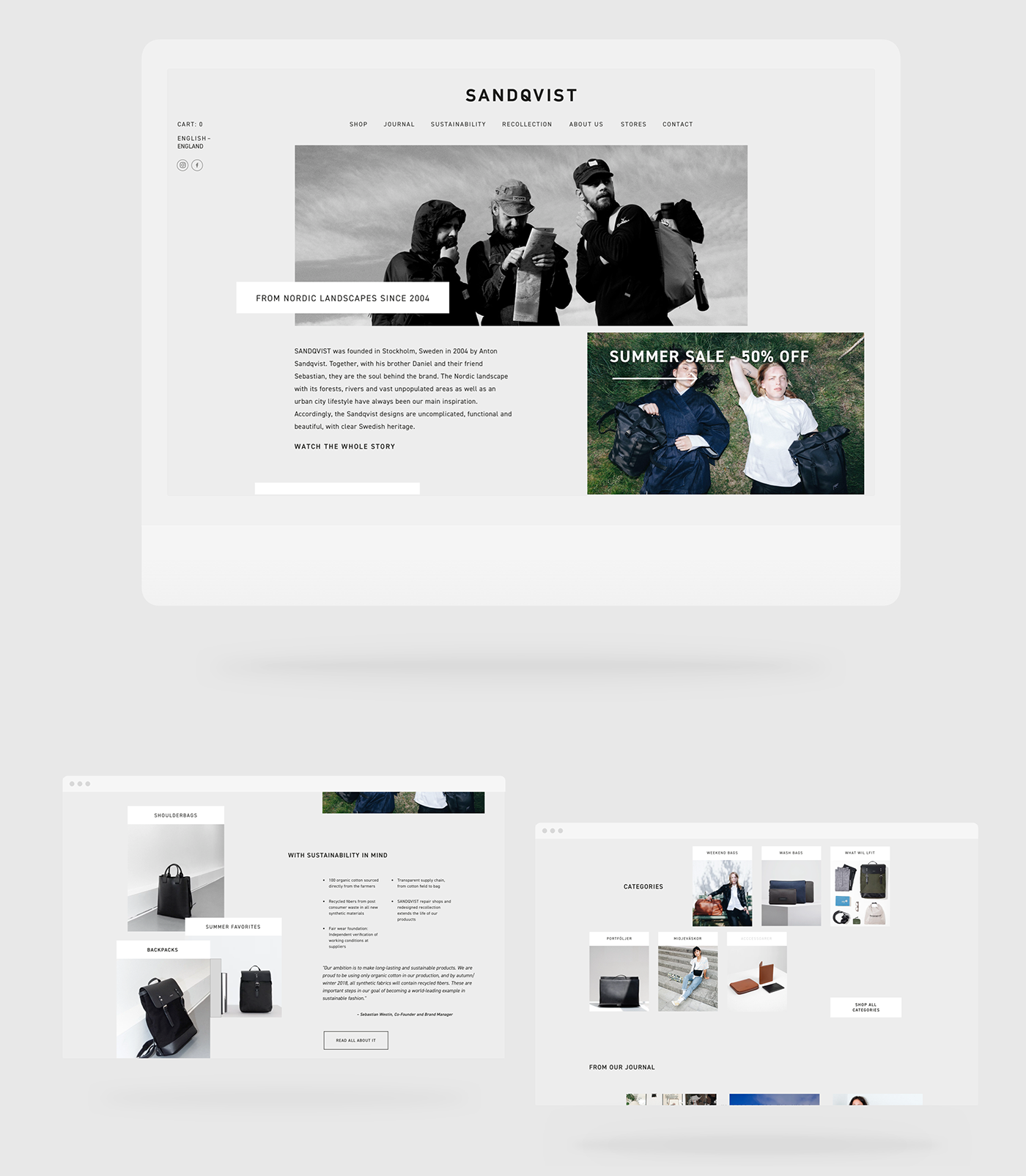 Web UI webshop minimalist Scandinavian Sweden redesign Webflow lucas olsson Sandqvist