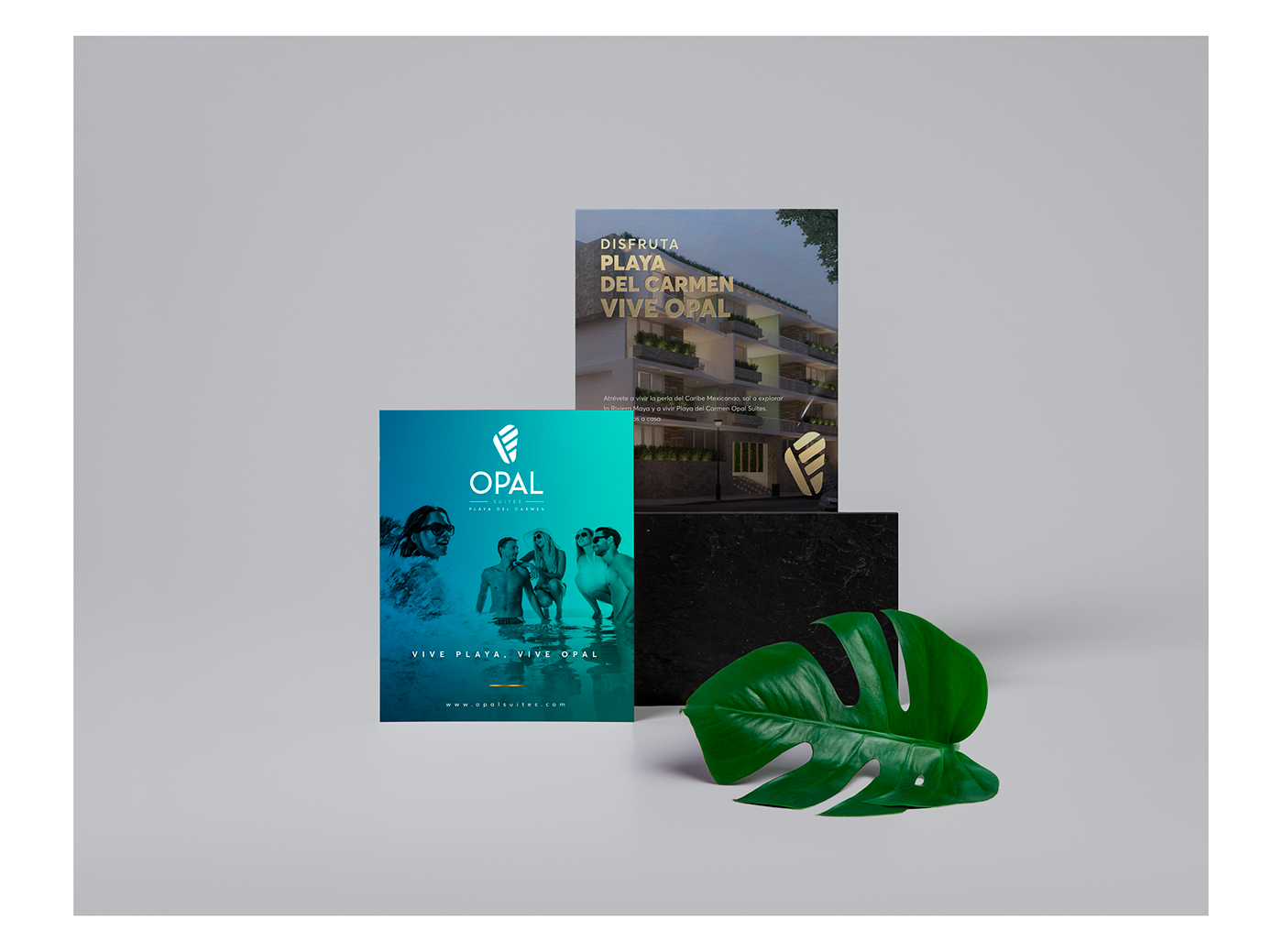 suites Identidad Corporativa branding  Real State OPAL SUITES playa del carmen Riviera Maya Caribe brand Behance