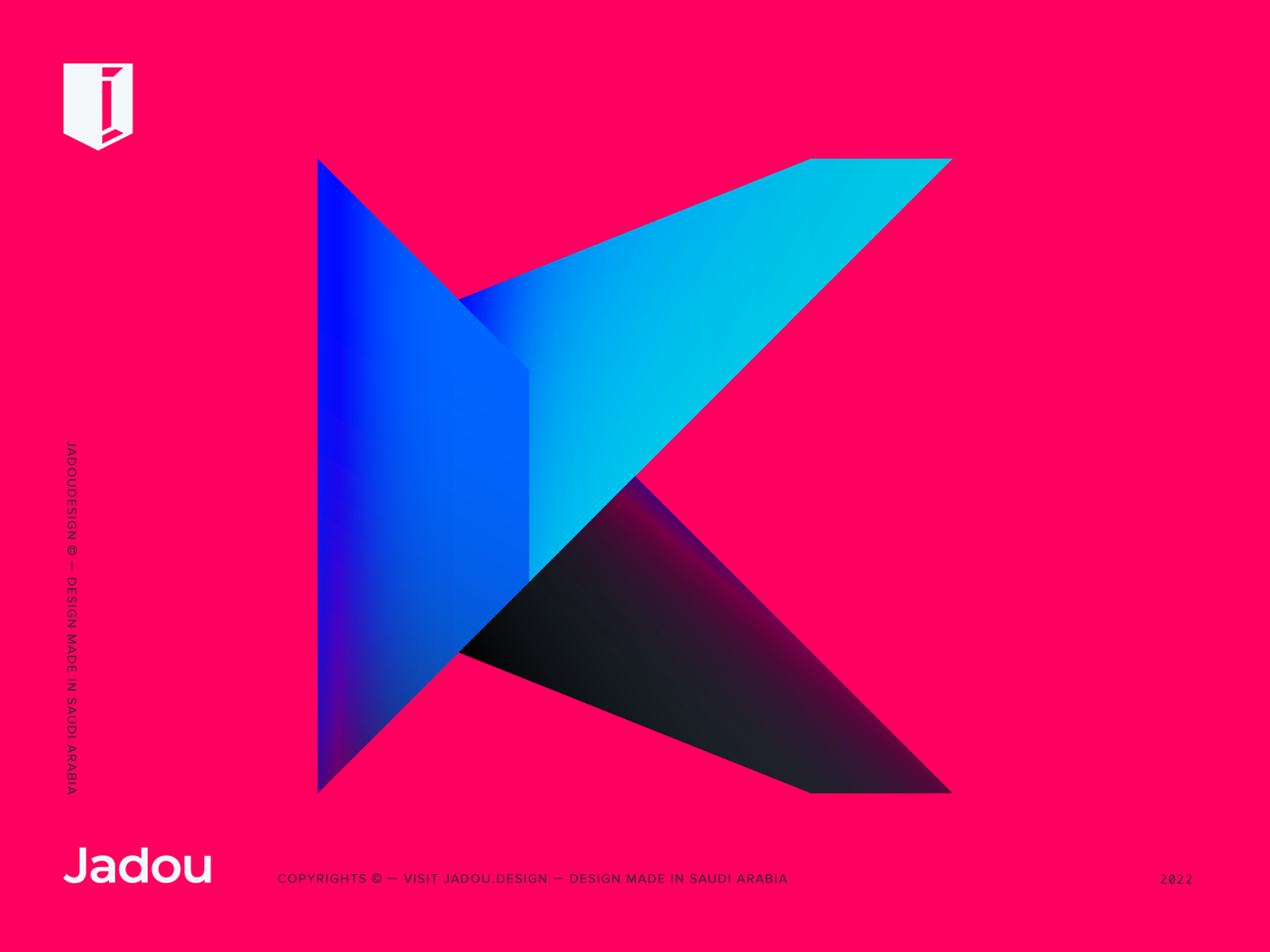 abstract artificial intelligence branding  digital geometric gradients letter k logo modern shapes