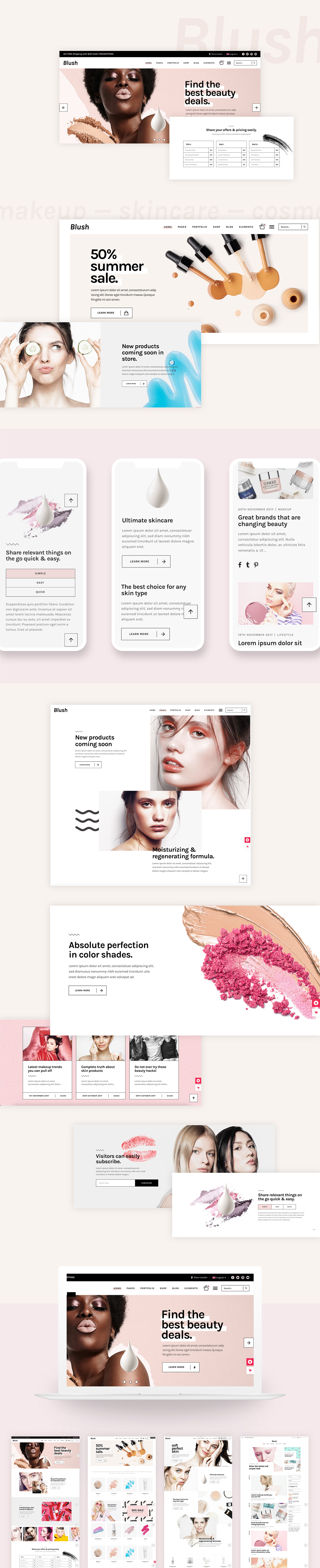 makeup website millennial pink perfume web Serbia skincare Theme UI ui cosmetics UI skincare wordpress