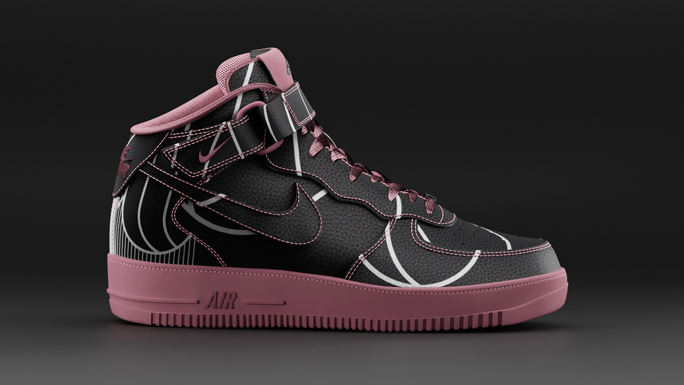 Nike Air project with graphic patterns and 3d designs