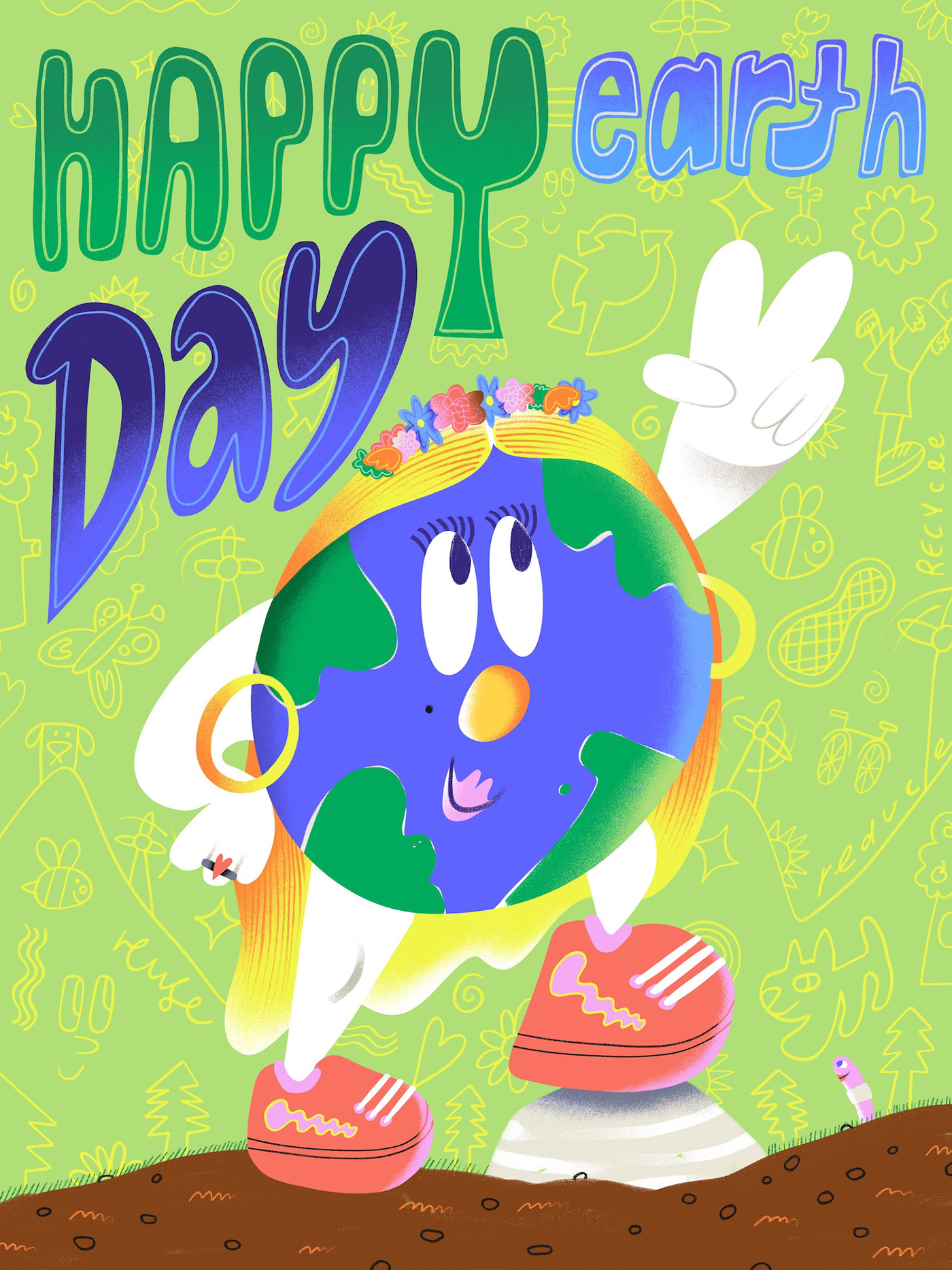 Character earth earth day earth month eco gifs giphy ILLUSTRATION  stickers Sustainability