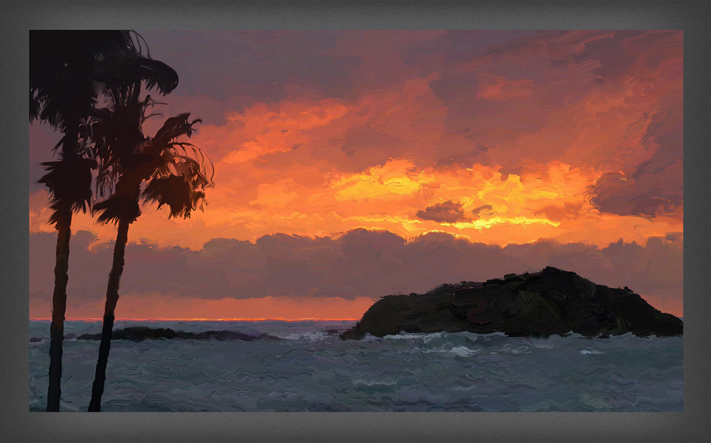 digital watercolors digital painting painting   HAWAII Laguna Beach