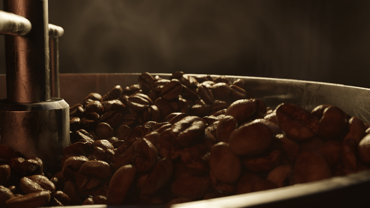 Advertising  animation  Coffee coffee beans commercial dark red simulation video