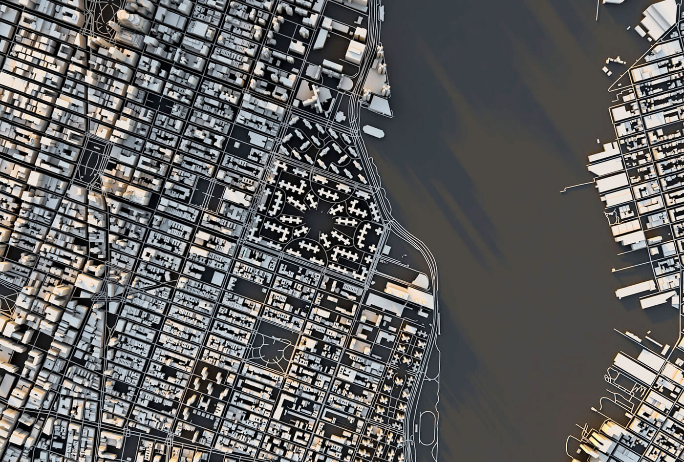 New York Manhattan architecture cartography map design city map 3d art map poster 3D