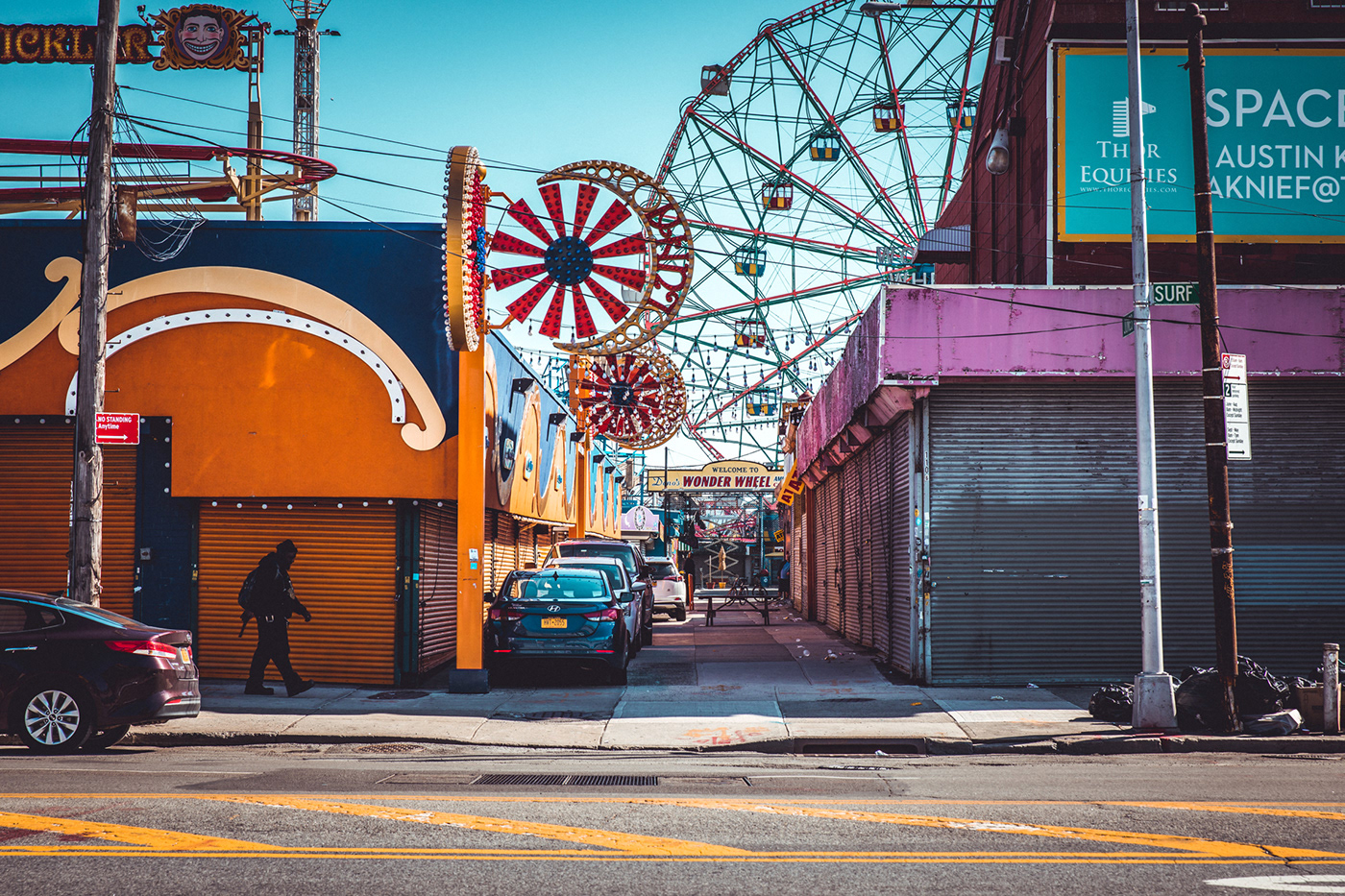 New York new york city coney island usa america Sun afternoon Shops architecture colorful digital photography  lightroom adobe