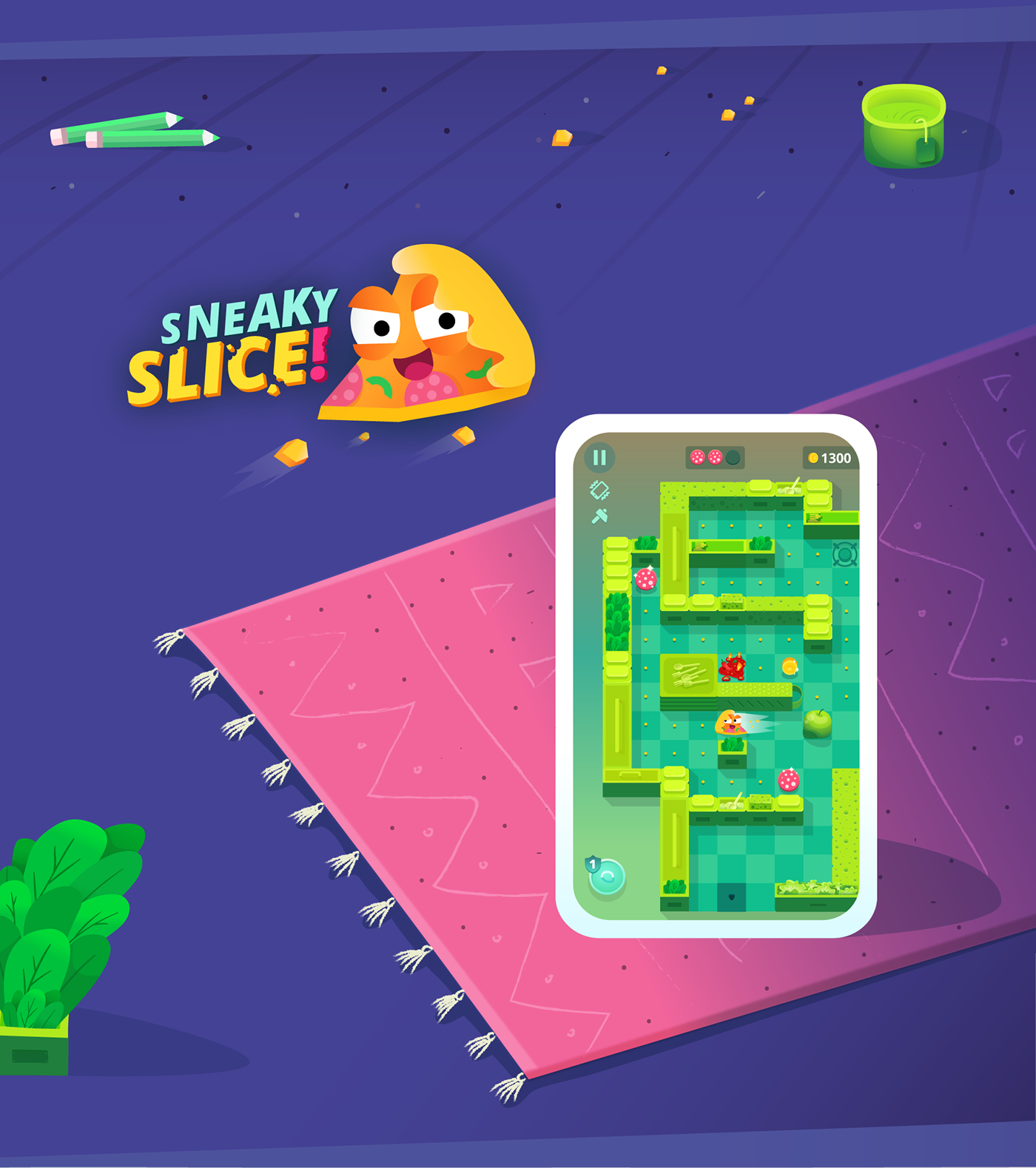 animation  belarus casual cute game hyper-casual ILLUSTRATION  mobile Pizza slice