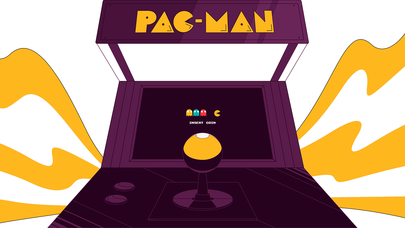80s animation  Data flat graphics ILLUSTRATION  marketing   motion Pacman Retro