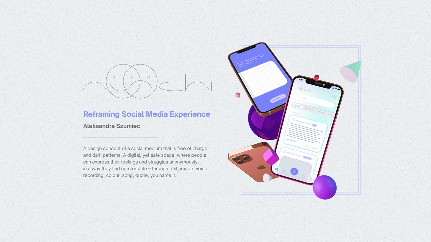 concept design emotions mental health Mobile app prototype psychology research social media ux