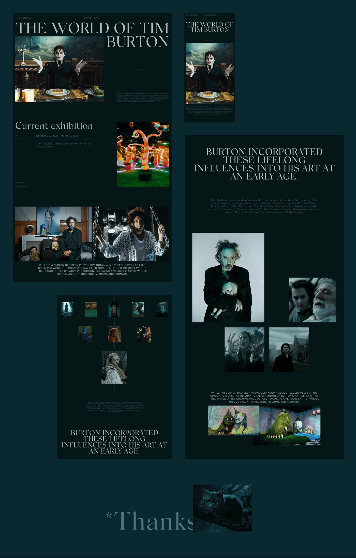 cinematography Figma Film   Tim Burton user interface Website UX UI Web Design 