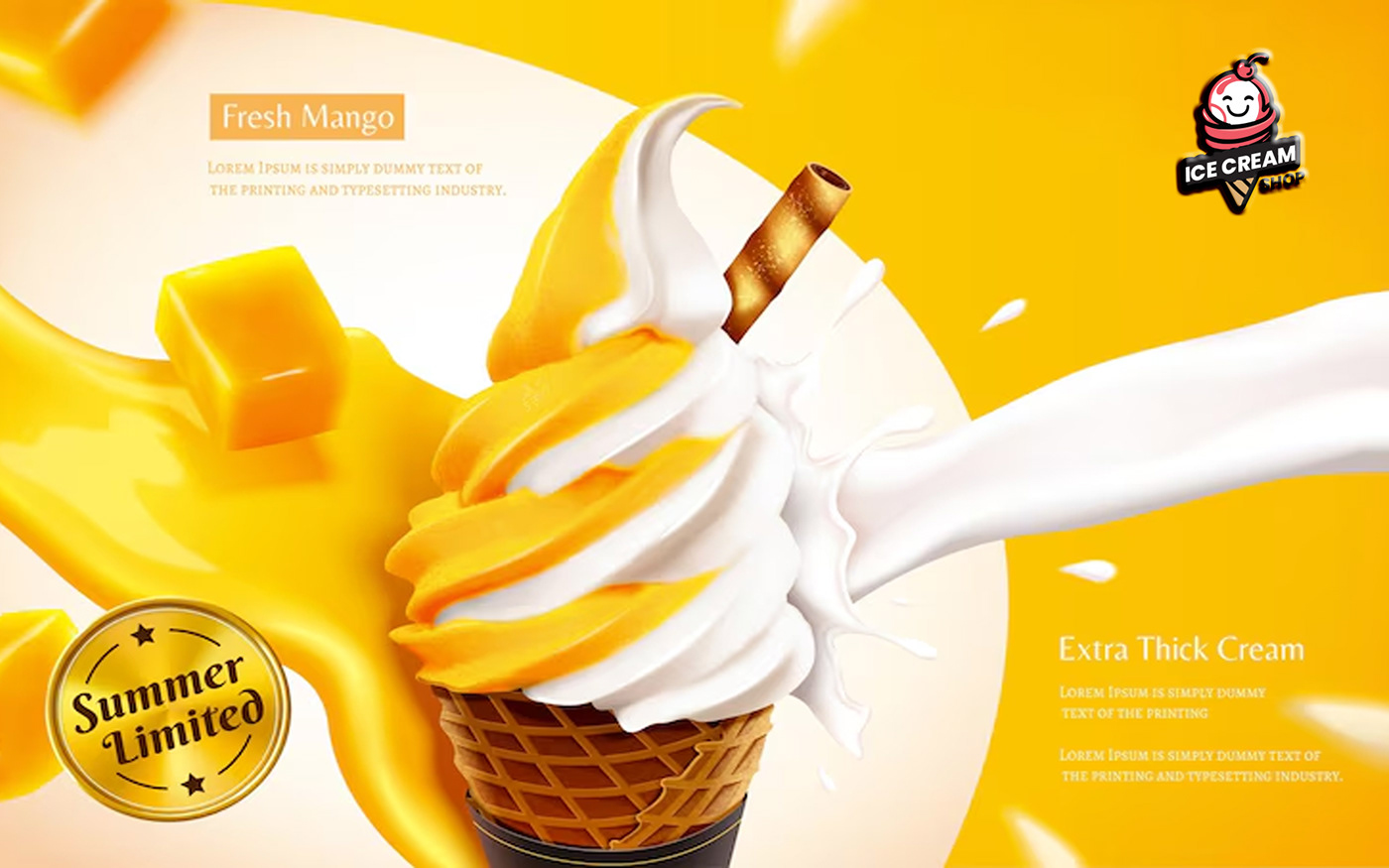 ice cream ice cream logo design shop store лого brand identity Logo Design branding  logo designer Brand Design