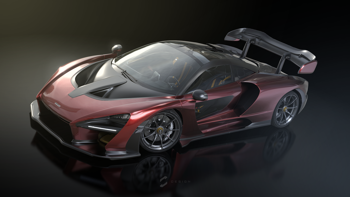 McLaren senna Maya keyshot Render 3D photoshop automotive   industrial design