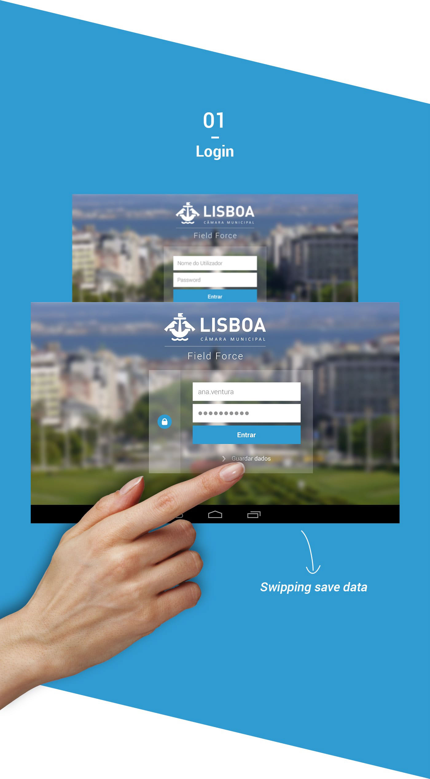 supervise constructions Tablet app Mobile app ux/ui Android App blue Lisbon building inspect