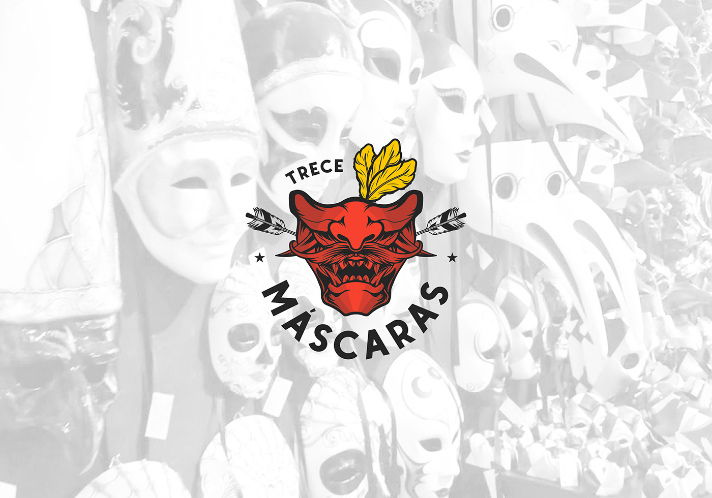 trece mascaras mask masks thirteen logo logoillustration oni onimask demon