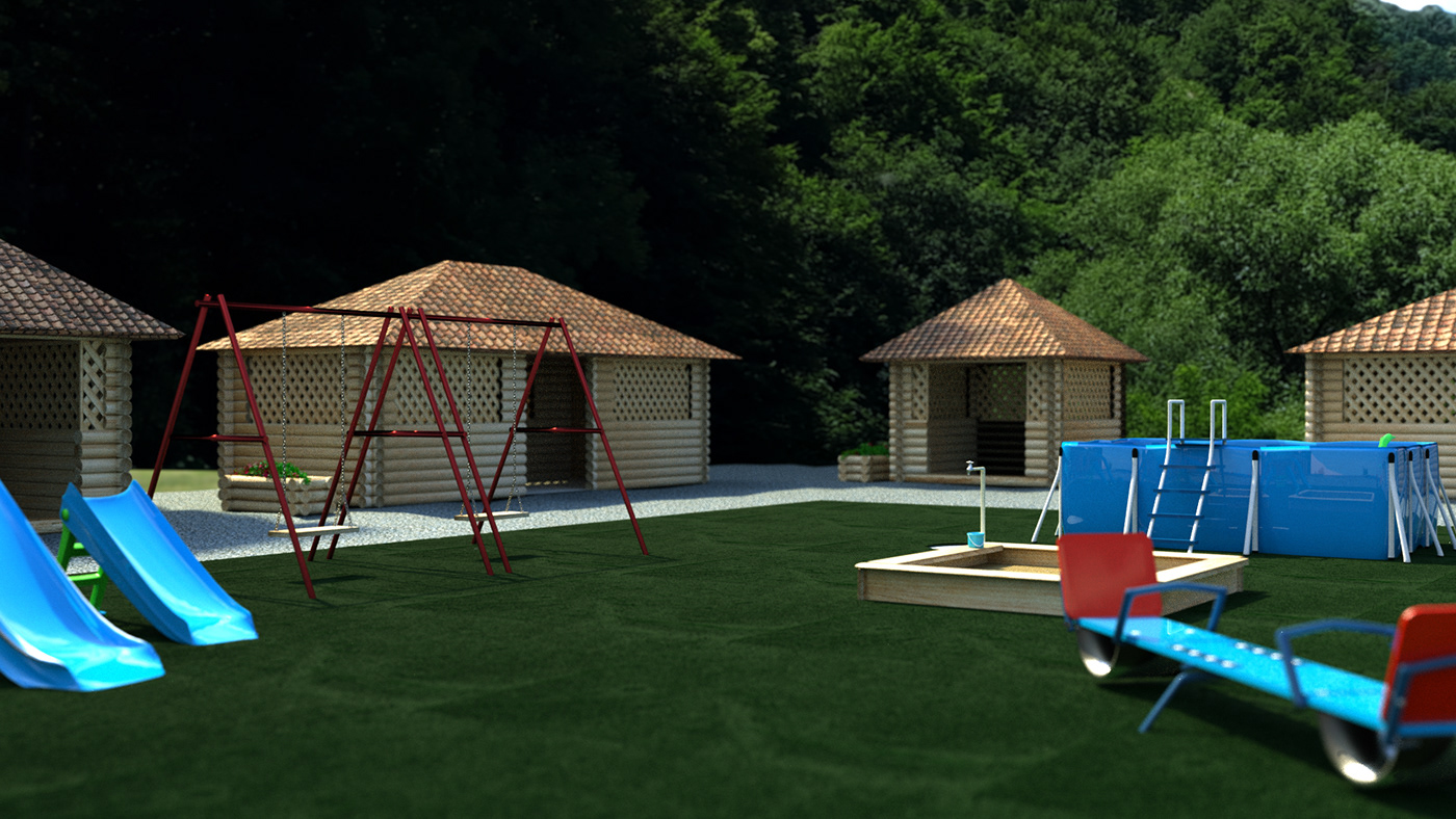 3D blender Render 3dmax exterior exteriordesign design kids restaurant Maya
