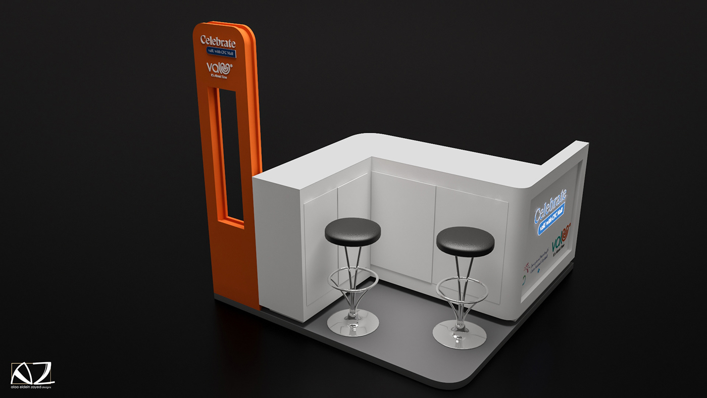 booth branding  CFCM CGI design Kiosk modeling product Render valu