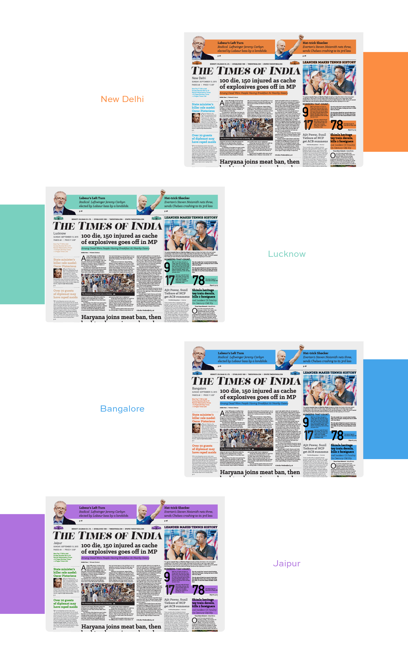 times of India Mockup newspaper redesign news paper yellow MUMBAI India Lucknow designer mock up make in india minimal
