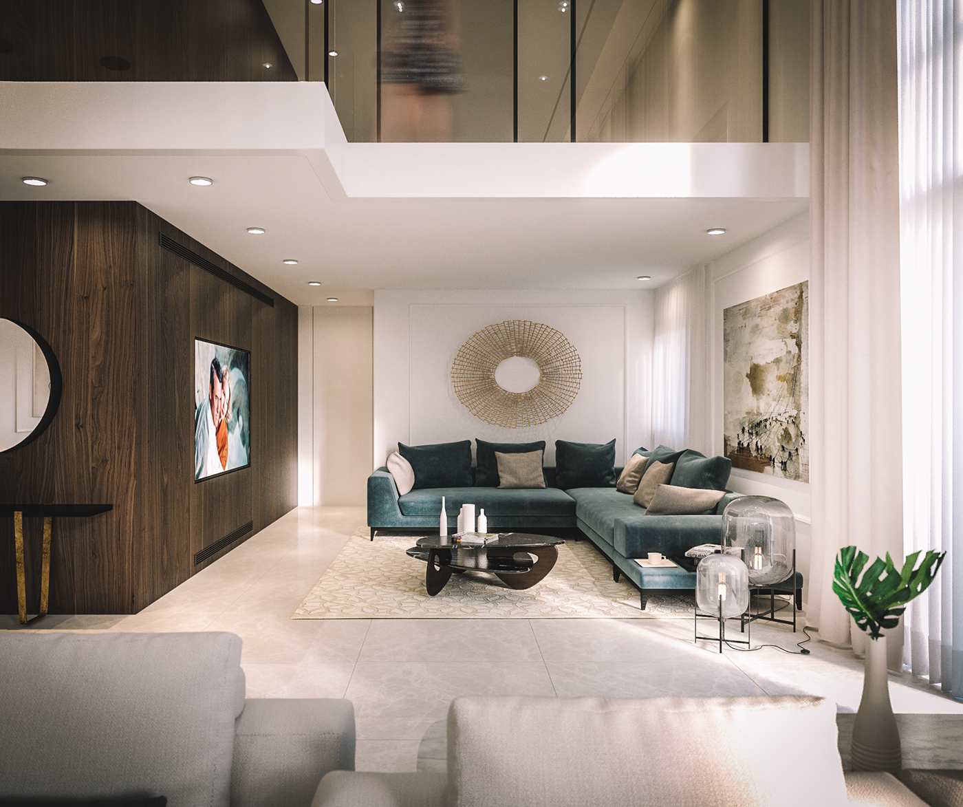 penthouse Interior interior design  luxury rendering V-ray corona renderer daylight