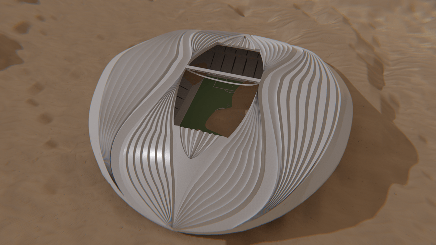 architecture blender 3D Render CGI modern exterior stadium football soccer