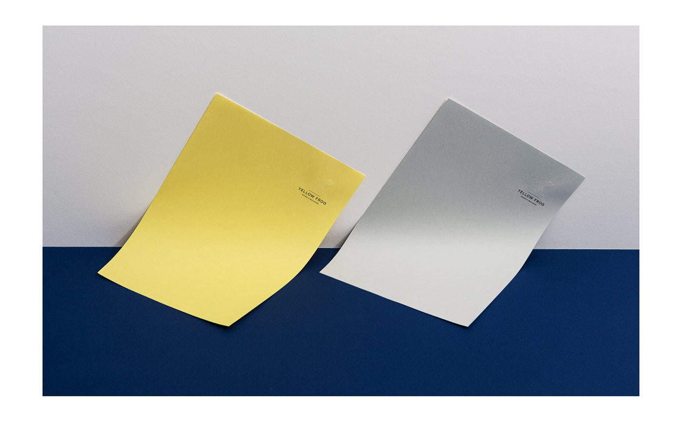 blind embossing yellow grey dark blue colored paper