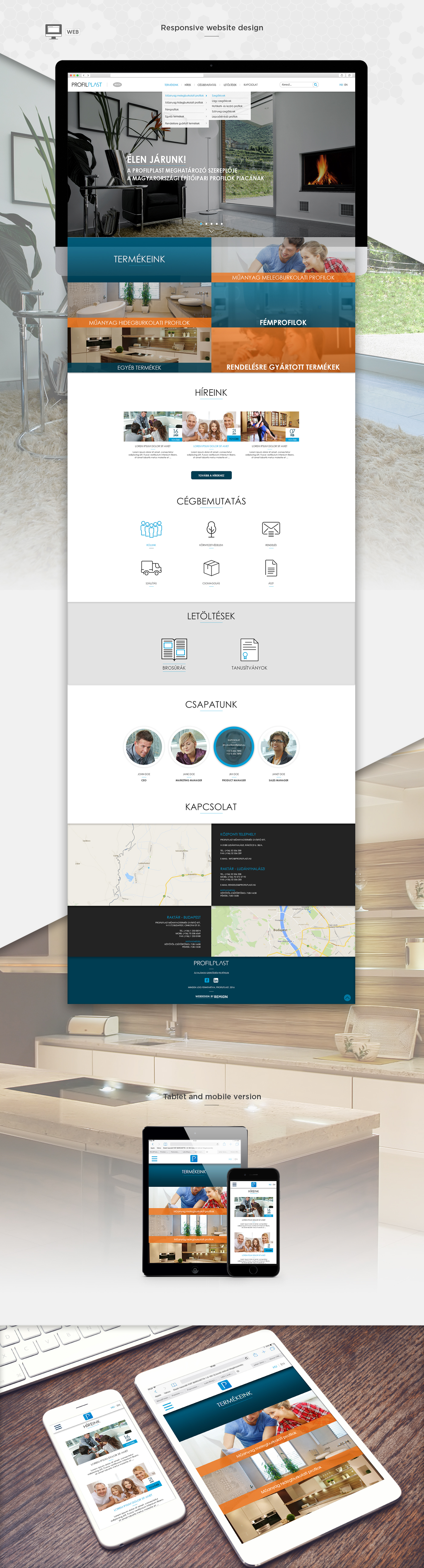 profilplast Website design Responsive mobile tablet Remion budapest corporate