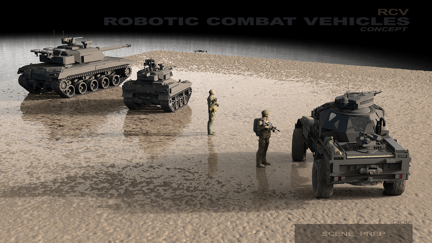 ARMY VEHICLE CONCEPTS Autonomous Vehicles COMBAT CONCEPT DEFENSE VEHICLES FUTURE BATTLEFIELD future tank keyshot Military RCV ROBOTIC TANKS