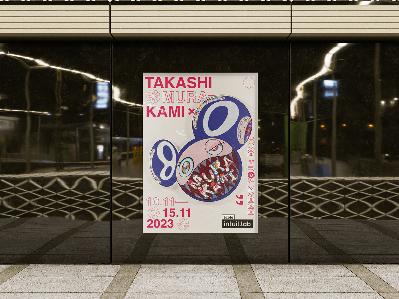 Murakami Kanye West typography   graphic design  poster Poster Design japan ILLUSTRATION  fine art Takashi Murakami