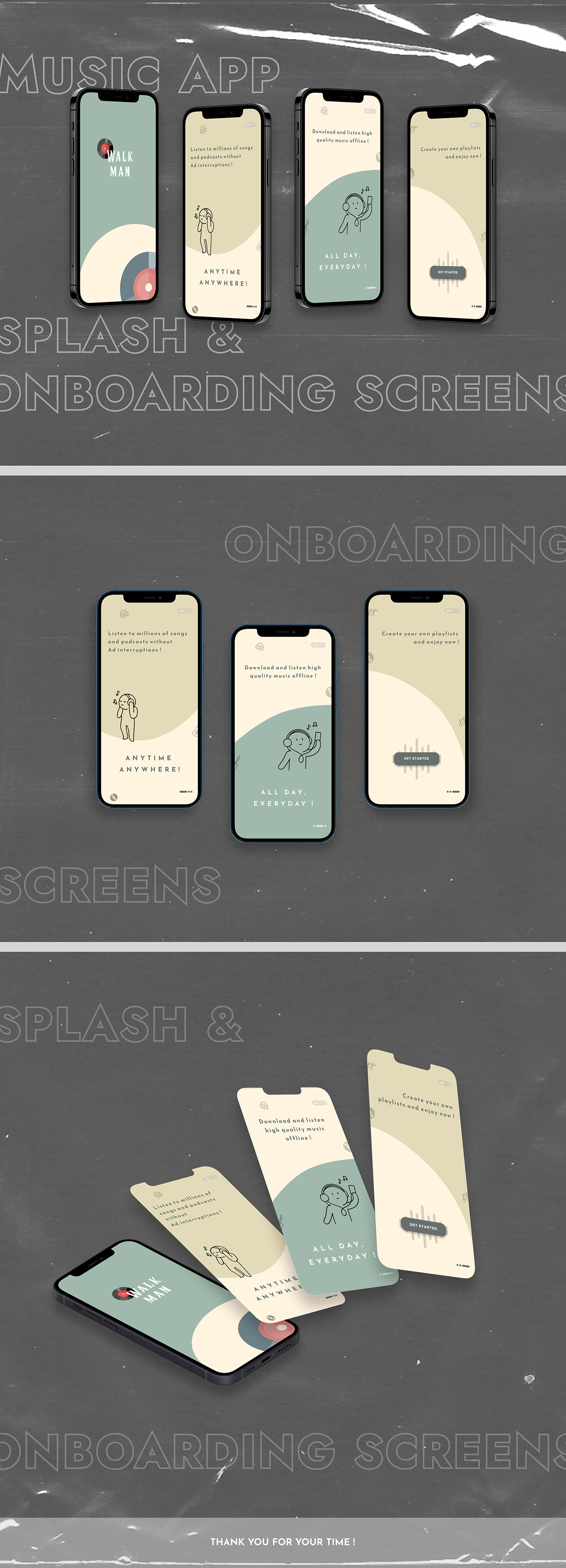 music app Music app design Onboarding Figma Mobile app UI/UX app design splash screen