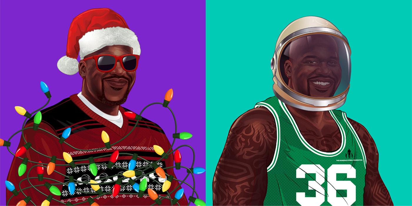 basketball cryptoart design digital illustration NBA nft nft art portrait Shaq sports