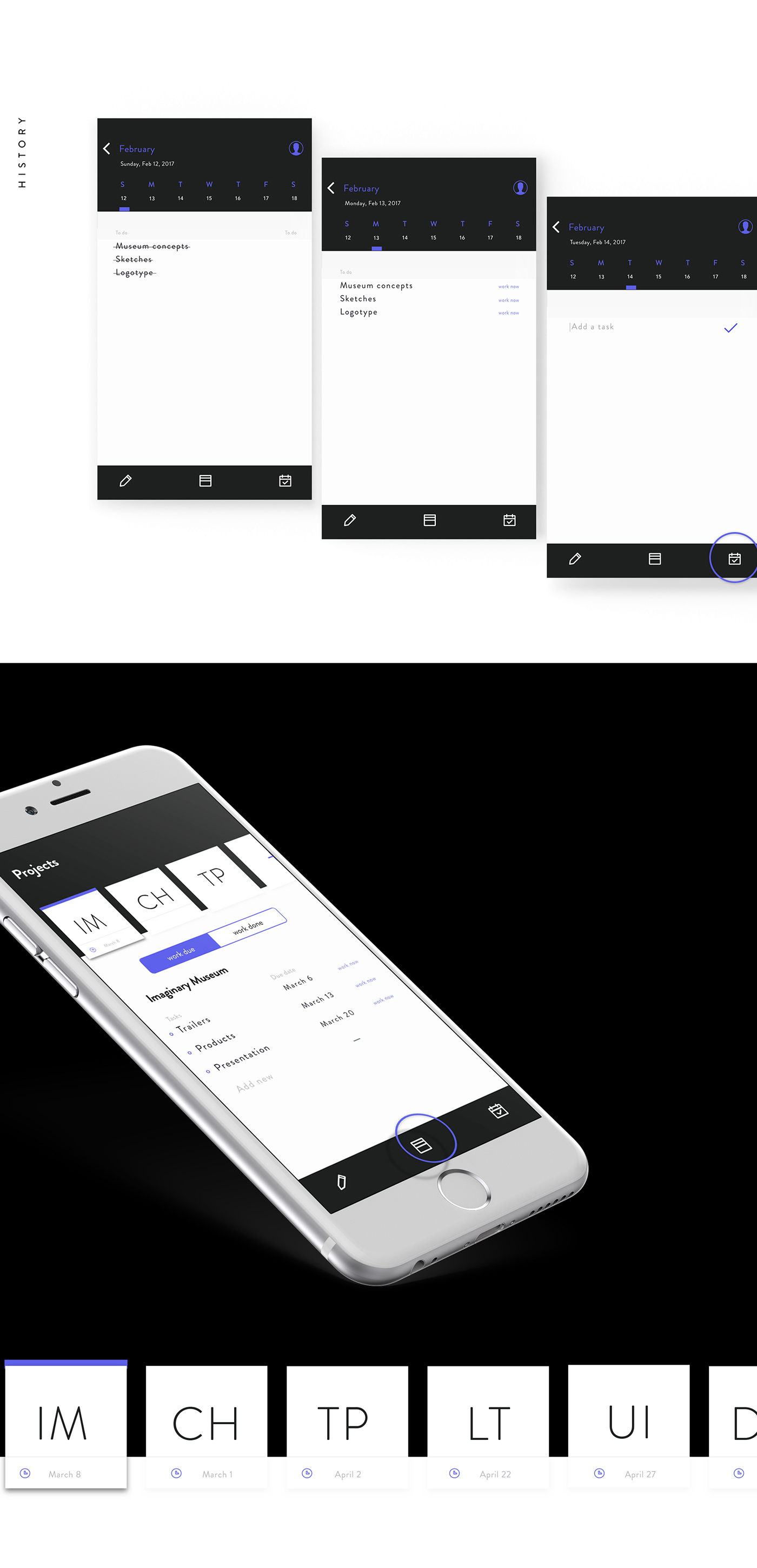 UI/UX Productivity planner time-table app Work 