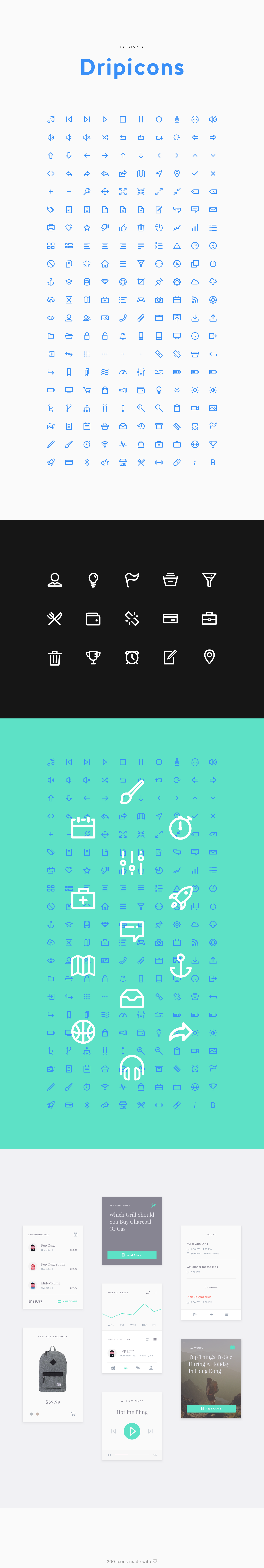 Dripicons Icon icons iconset free download resource font Free font icon font webfont vector flat line v2