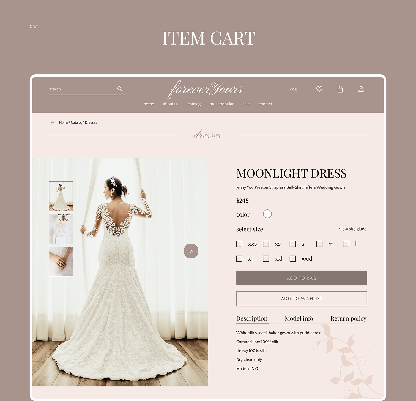Figma UI/UX wedding dresses online store design Web user interface Web Design  user experience ui design