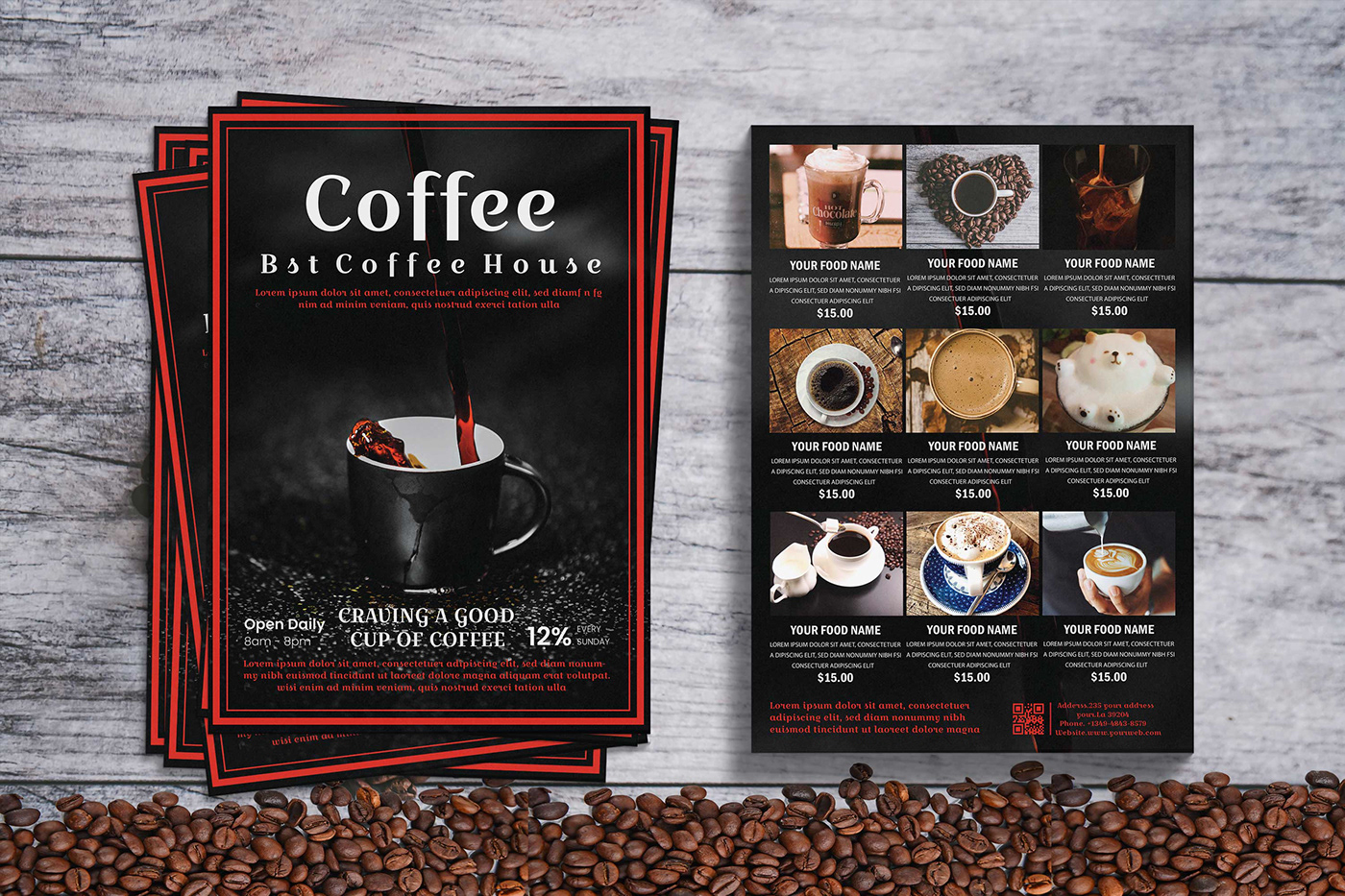 coffee flyer Fast food flyer fold Food  food menu menu menu design restaurant restaurants flyer