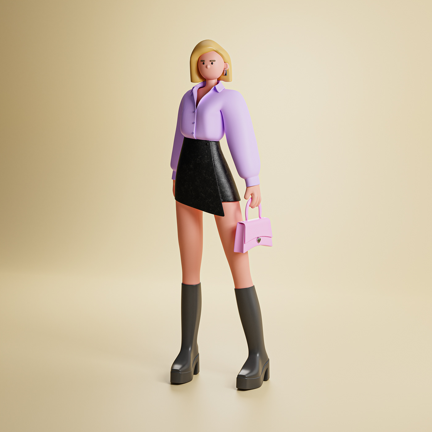 3D 3D Character 3D illustration 3d modeling blender Character design  Digital Art  Fashion  ILLUSTRATION  illustrations