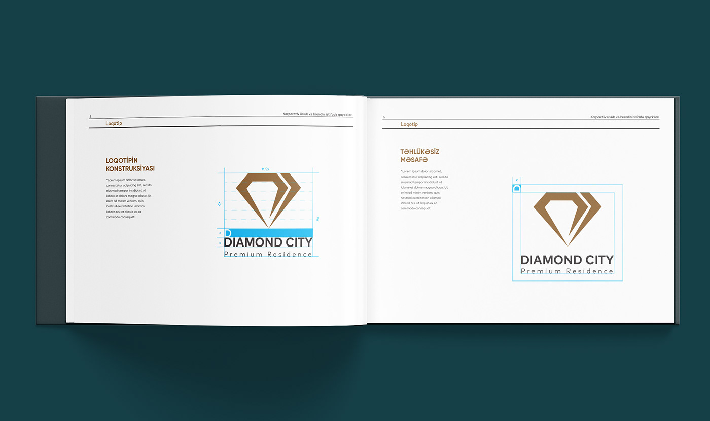 Brend Book diamond  guideline identity logo premium